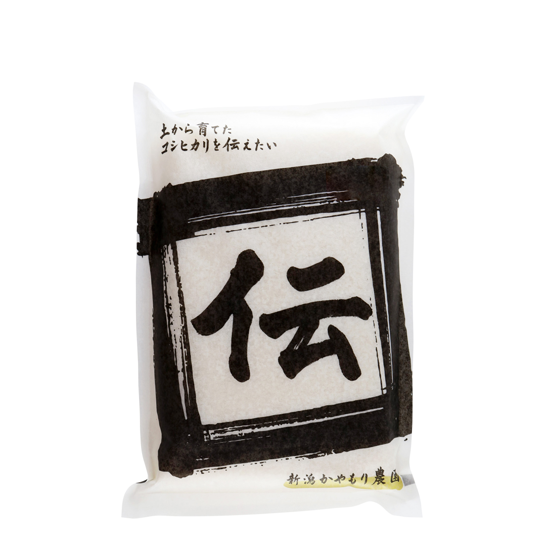 かやもり農園 新潟産植酸栽培米コシヒカリ「伝」 (白米) 2kg